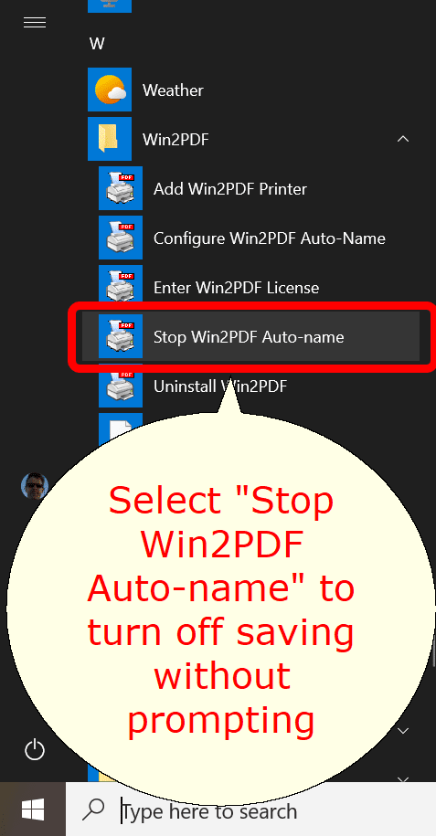 How to turn off Auto-name from Start menu