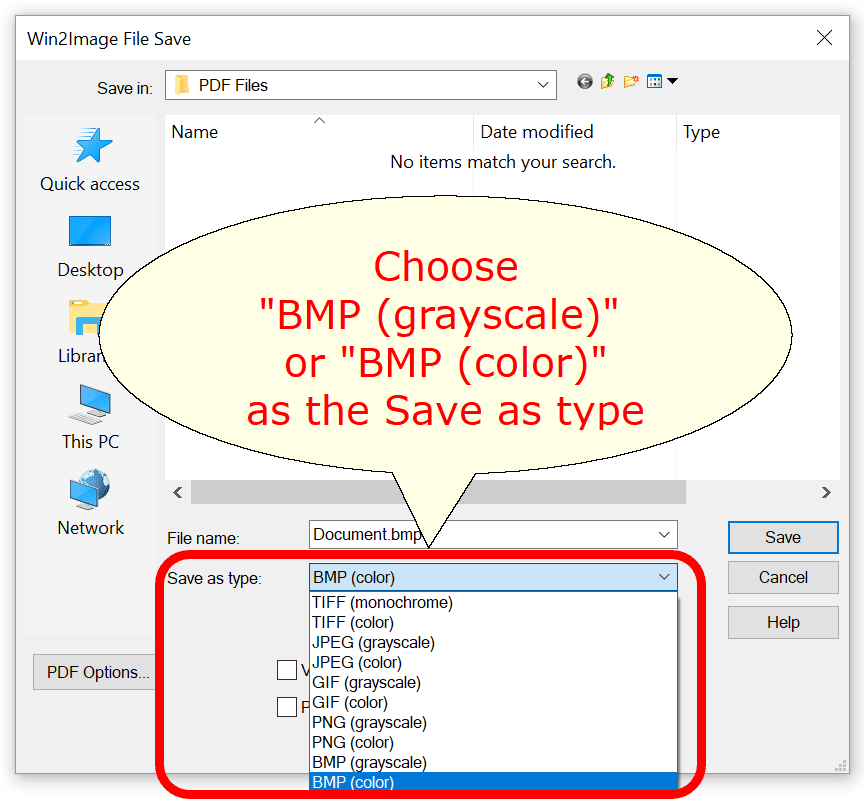 Win2Image Save As BMP
