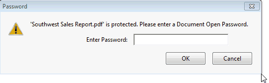 Password prompt in Adobe Reader for encrypted PDF files