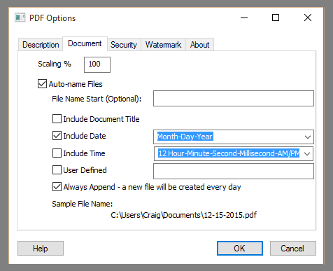 Auto Name Settings - Always Append