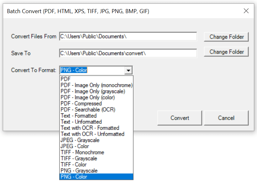 Win2PDF Desktop - Batch Convert PDF to PNG