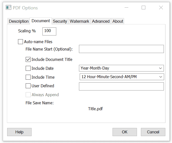 Auto-name Files and Configure File Save Naming